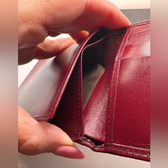 Christian Dior Burgundy Leather Bifold Wallet with Certificate of Authenticity - Picture 8 of 12